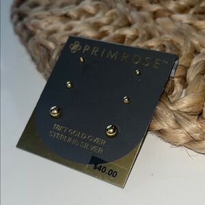 Primrose 18kt Gold over Sterling Silver Stud Earrings, classic